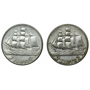Set, Sailing ship, 2 gold 1936 (2 pieces).