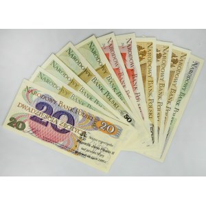 Set, 20-5,000 zloty - with commemorative prints (11 pieces).