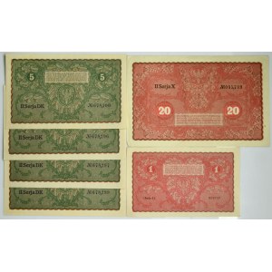 Set, Viennese marks 1-20 marks 1919 (6 pieces).