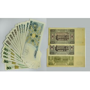 Set, 50-1,000 zloty 1948-88 (21 pieces).