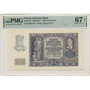 20 złotych 1940 - K - PMG 67 EPQ