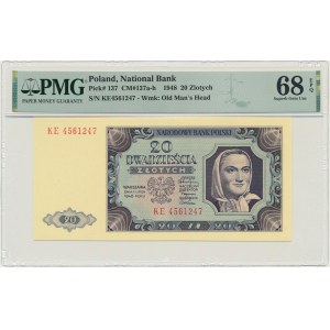 20 złotych 1948 - KE - PMG 68 EPQ
