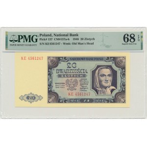 20 zlatých 1948 - KE - PMG 68 EPQ