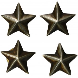 Hvězdičky pro označení vojenské hodnosti na náramenících nebo na okraji vojenské čepice (4 ks)