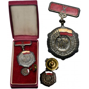 PRL, Badge of the 10th Anniversary of People's Poland 1954-1955 with miniature