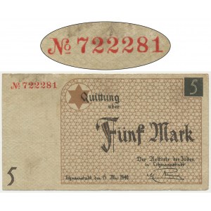 5 bodov 1940 - štandardný papier - vysoké číslo