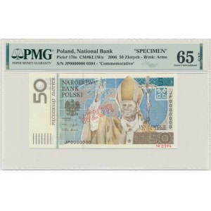 50 zlatých 2006 - Ján Pavol II - MODEL - PMG 65 EPQ - RARE