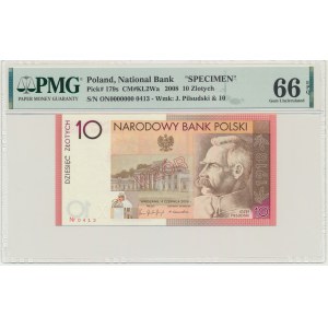 10 złotych 2008 - 90. Rocznica Odzyskania Niepodległości - WZÓR - PMG 66 EPQ - RZADKOŚĆ