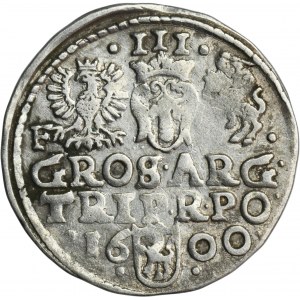 Sigismund III Vasa, 3 Groschen Fraustadt 1600 - letter F at the Eagle