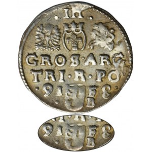 Sigismund III Vasa, 3 Groschen Bromberg 1598 - RARE, letter B on right