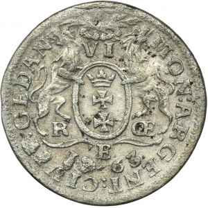Augustus III of Poland, 6 Groschen Danzig 1763 REOE
