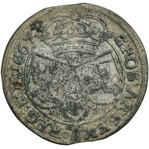 John II Casimir, 6 Groschen Krakau 1667 TLB - RARE