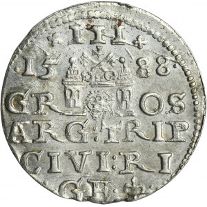 Zygmunt III Waza, Trojak Ryga 1588 - RZADSZY, duża głowa