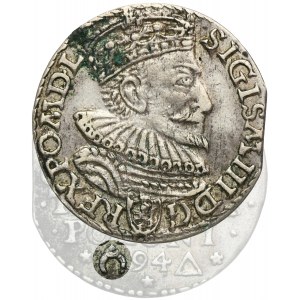 Sigismund III Vasa, 3 Groschen Marienburg 1594 - open ring