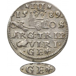 Sigismund III Vasa, 3 Groschen Riga 1589