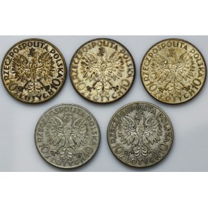 Set, Head of a Woman, 10 gold 1932-1933 (5 pieces).