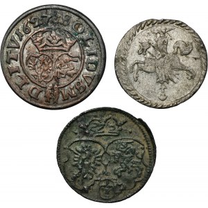 Set, Sigismund III Vasa, Denarius, 2 Denarius and Schilling (3 pcs.)