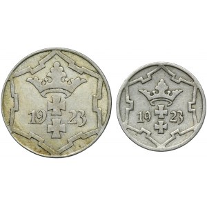 Set, Free City of Danzig, 5 pfennig and 10 pfennig (2 pcs.)