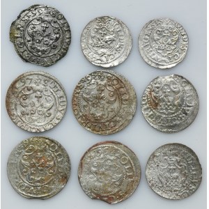 Set, Sigismund III Vasa, Schilling Riga (9 pcs.)