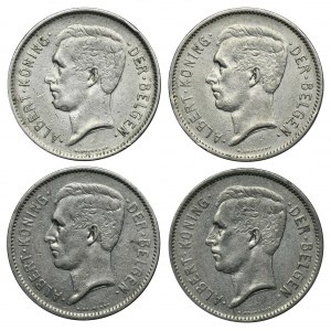 Sada, Belgicko, Albert I, 5 frankov 1930-1933 (4 kusy).