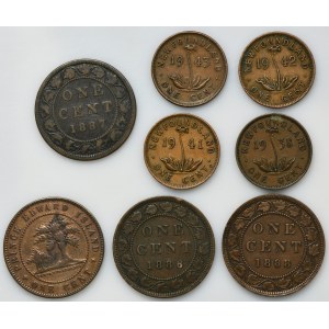 Set, Canada, Newfoundland and Prince Edward Island, 1 Cent (8 pcs.)