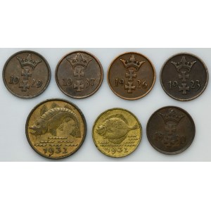 Set, Free City of Danzig, pfennig (7 pcs.)