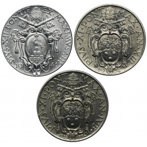 Sada, Církevní stát, Vatikán, Pius XI a Pius XII, 1 lira (3 kusy).