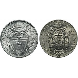 Sada, Církevní stát, Vatikán, Pius XI a Pius XII, 2 liry (2 ks).