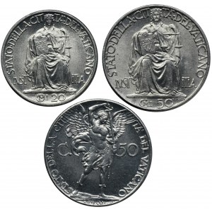 Sada, Cirkevný štát, Vatikán, Pius XII, 20 centov a 50 centov (3 kusy).