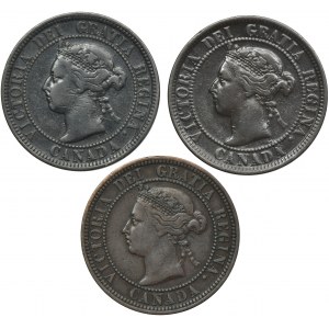 Set, Canada, Victoria, 1 Cent (3 pcs.)