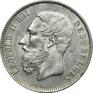 Belgium, Leopold II, 5 Francs Brussels 1873