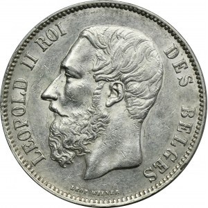 Belgien, Leopold II, 5 Francs Brüssel 1873