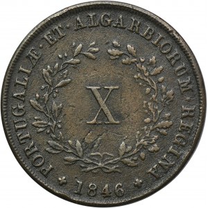 Portugal, Maria II, 10 Reis Lisbon 1846