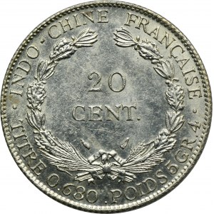 Francouzská Indočína, 20 centimů Paříž 1937