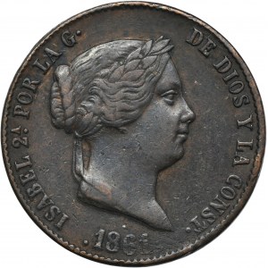 Spanien, Isabella II, 25 Centimos de Real Segovia 1861