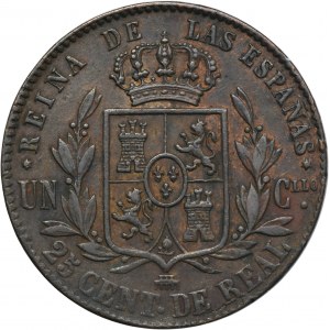 Španělsko, Isabella II, 25 Centimos de Real Segovia 1861