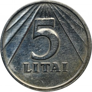 Litauen, Zweite Republik, 5 Litai 1991 - RARE