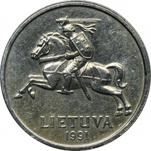 Litauen, Zweite Republik, 5 Litai 1991 - RARE