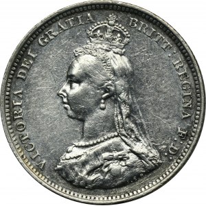 Veľká Británia, Victoria, 1 šiling Londýn 1887