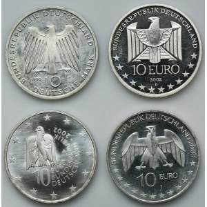 Set, Germany, FRG, 10 Mark and 10 Euro (4 pcs.)