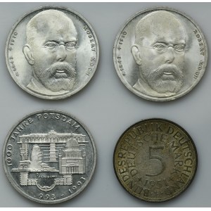 Set, Germany, FRG, 5 Mark and 10 Mark (4 pcs.)