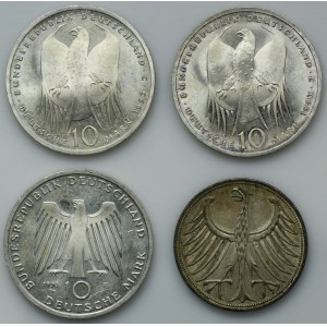 Set, Germany, FRG, 5 Mark and 10 Mark (4 pcs.)