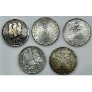 Set, Germany, FRG, 10 Mark (5 pcs.)