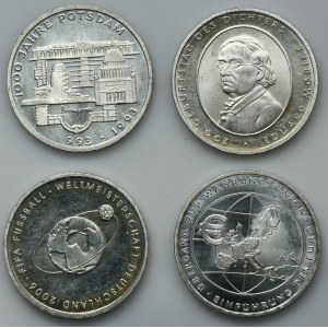 Set, Germany, FRG, 10 Mark and 10 Euro (4 pcs.)