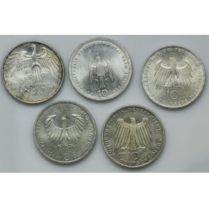 Set, Germany, FRG, 10 Mark (5 pcs.)