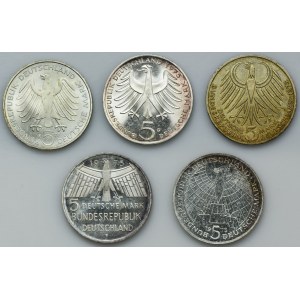 Set, Germany, FRG, 5 Mark (5 pcs.)