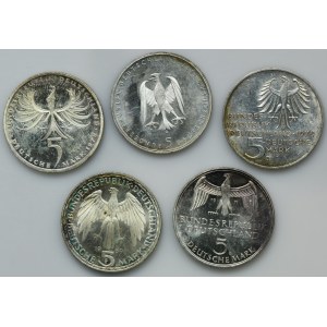 Set, Germany, FRG, 5 Mark (5 pcs.)