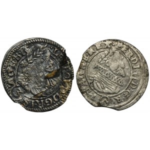 Súprava, Rakúsko, Ferdinand II a Leopold I, 3 krajcary (2 kusy).