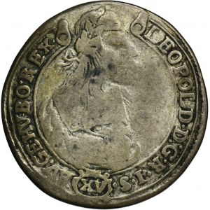 Maďarsko, Leopold I, 15 Krajcars Kremnica 1664 KB