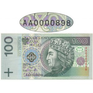 100 złotych 1994 - AA 0000898 - niski numer -